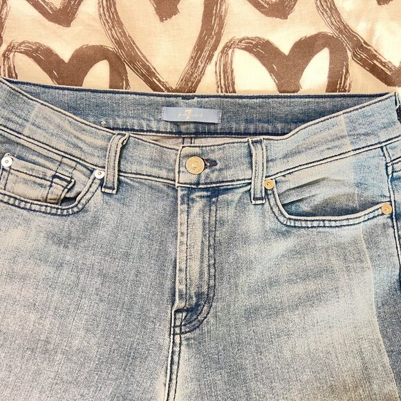 $349 Authentic 7 For ALL MANKIND Made in USA Women's Stretch Blue Jeans Sz.30X25 - Picture 11 of 12